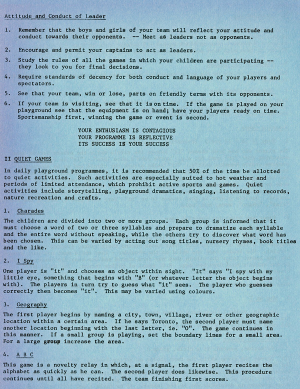 A blue paper with typed lettering