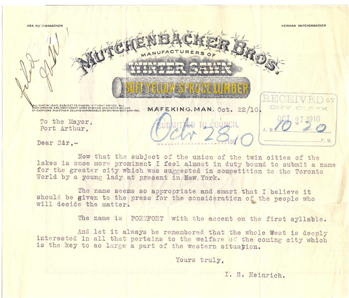 A typed and written document on crumpled paper with official letterhead