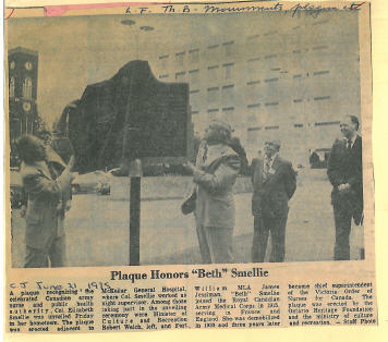 Newspaper clipping plaque unveiling