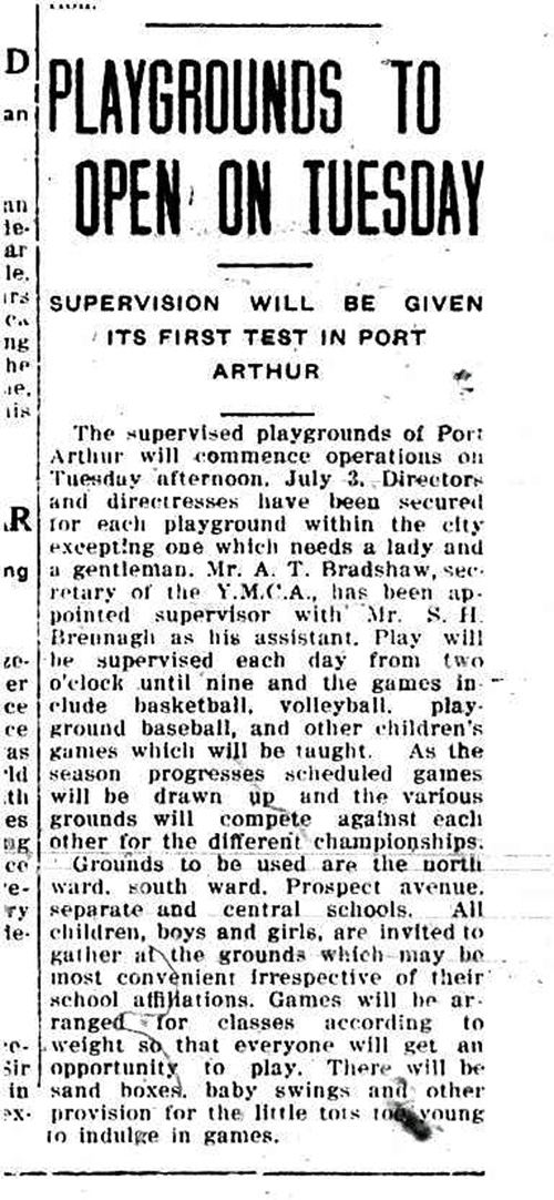 A typed newspaper article detailing play in the city 