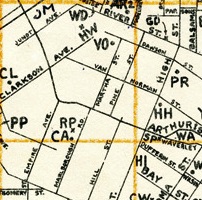 A cut out of a map showing recreation facilities in Thunder Bay