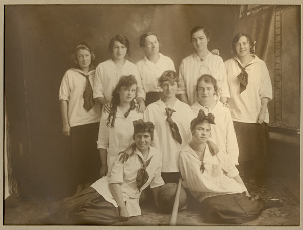 Ten girls posed for a team photo