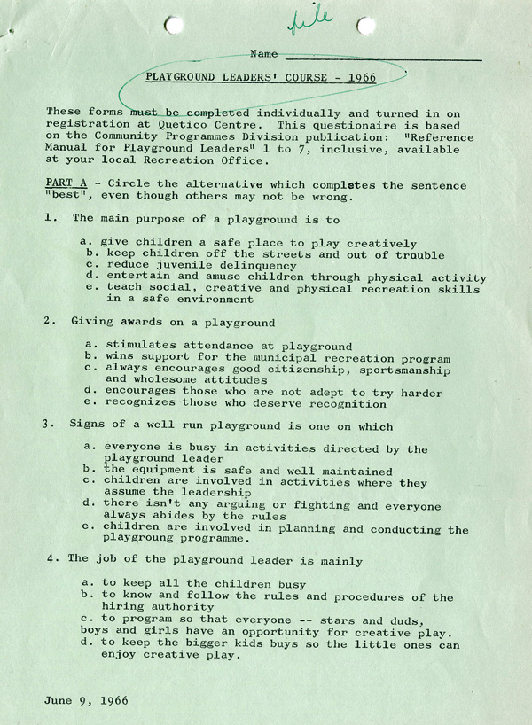 A green paper with typed writing 