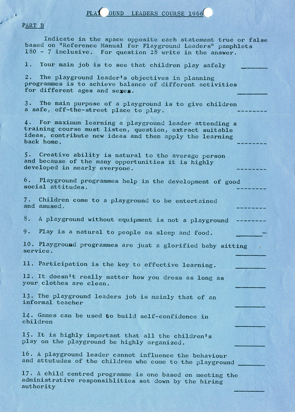 A blue paper with typed writing 