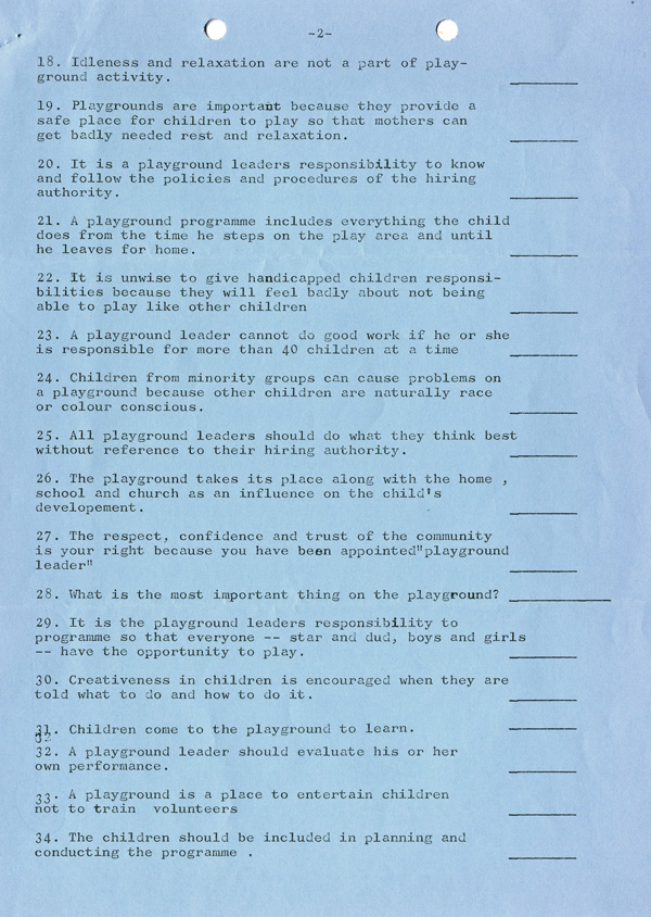A blue paper with typed writing 