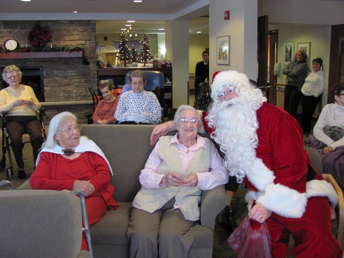 Santa visiting residents at one of the city's homes for the elderly