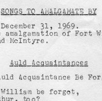 A cut out section of the Song to Amalgamate By lyrics