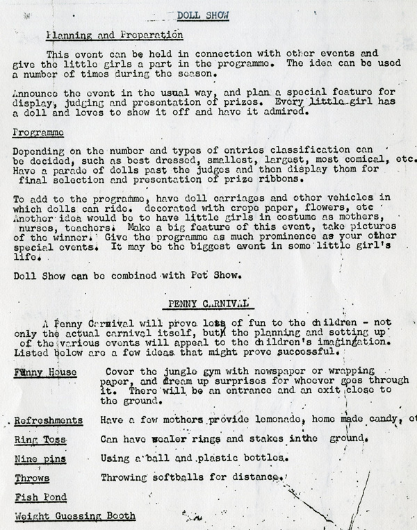 A description of the potential for a doll show to be held for children
