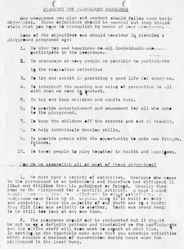 A typed continuation of the activities for the playground