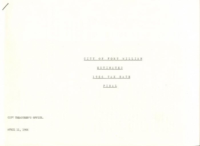 A typed document that is stapled together detailing estimates for taxes
