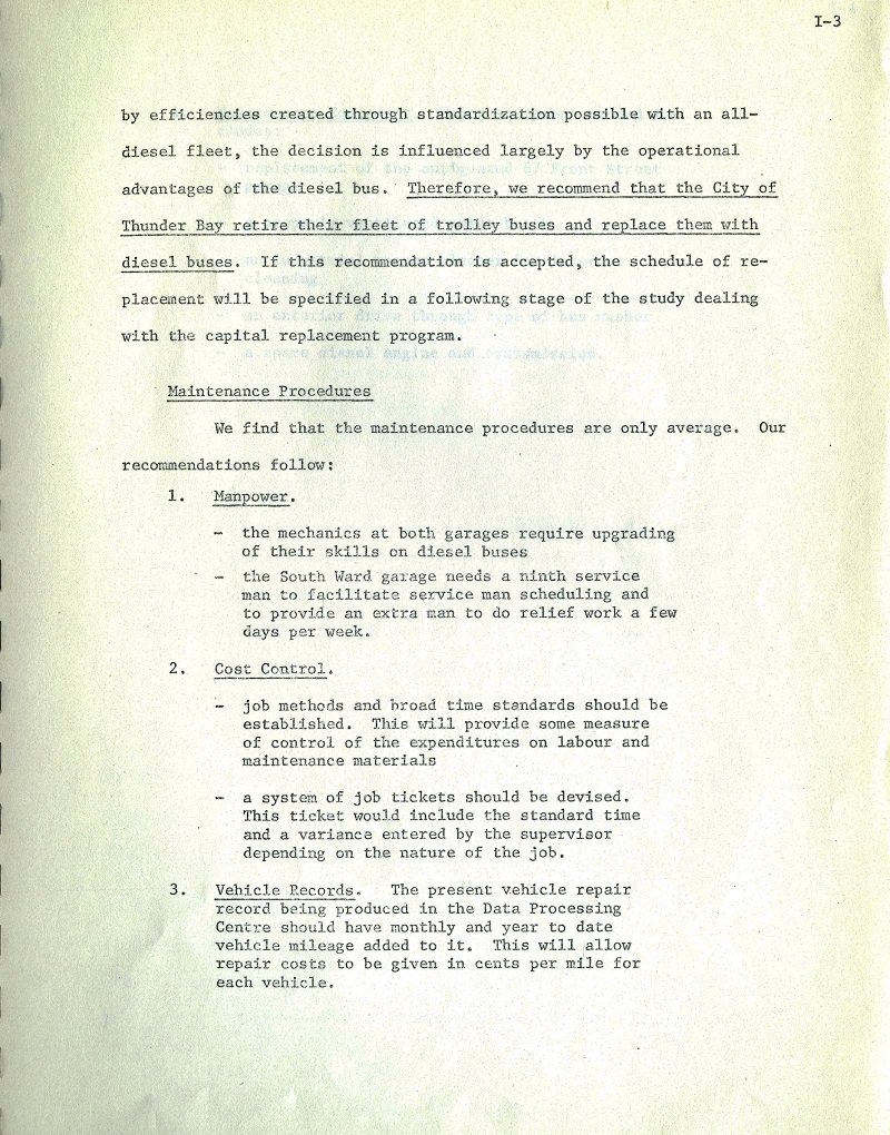 typed page two of seven regarding transit in Thunder Bay
