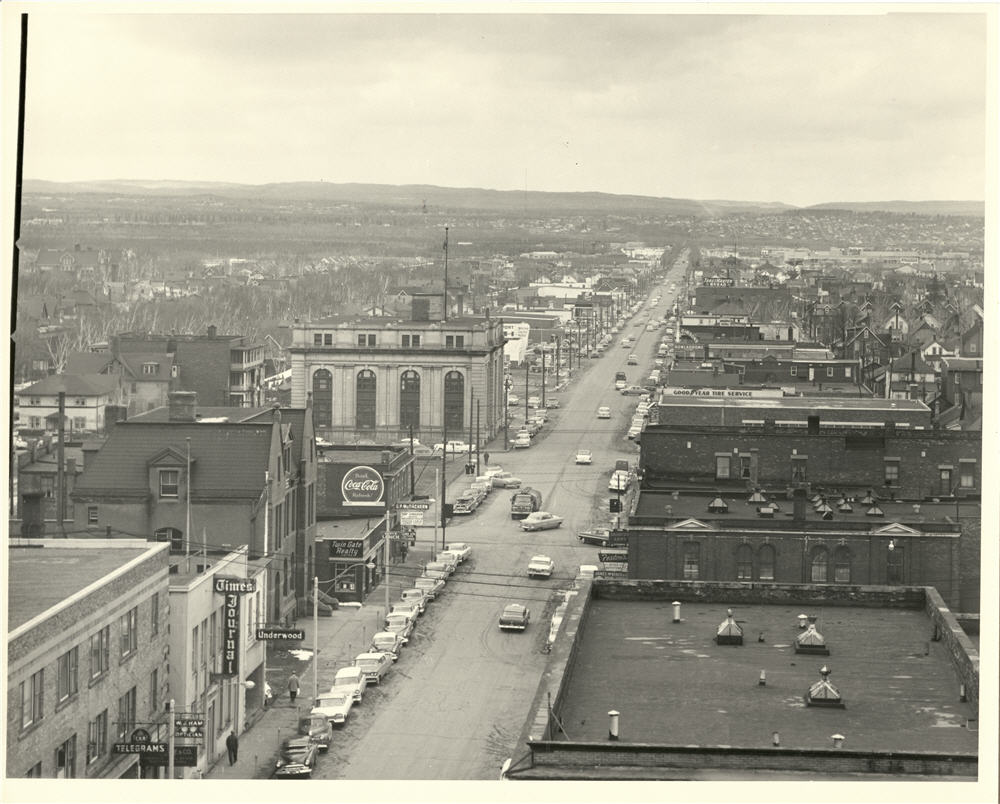 Times Journal Building, Revenue Canada-Customs Building etc., Port Arthur in distance. 