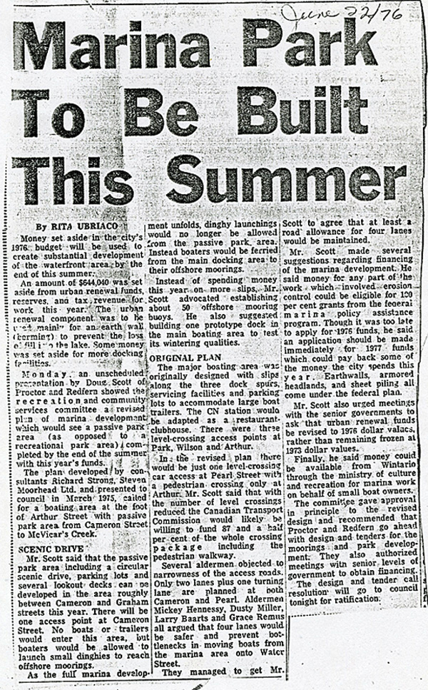 Newspaper Articles On Waterfront Development City Of Thunder Bay