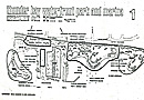 A hand drawn map of the waterfront with text above 