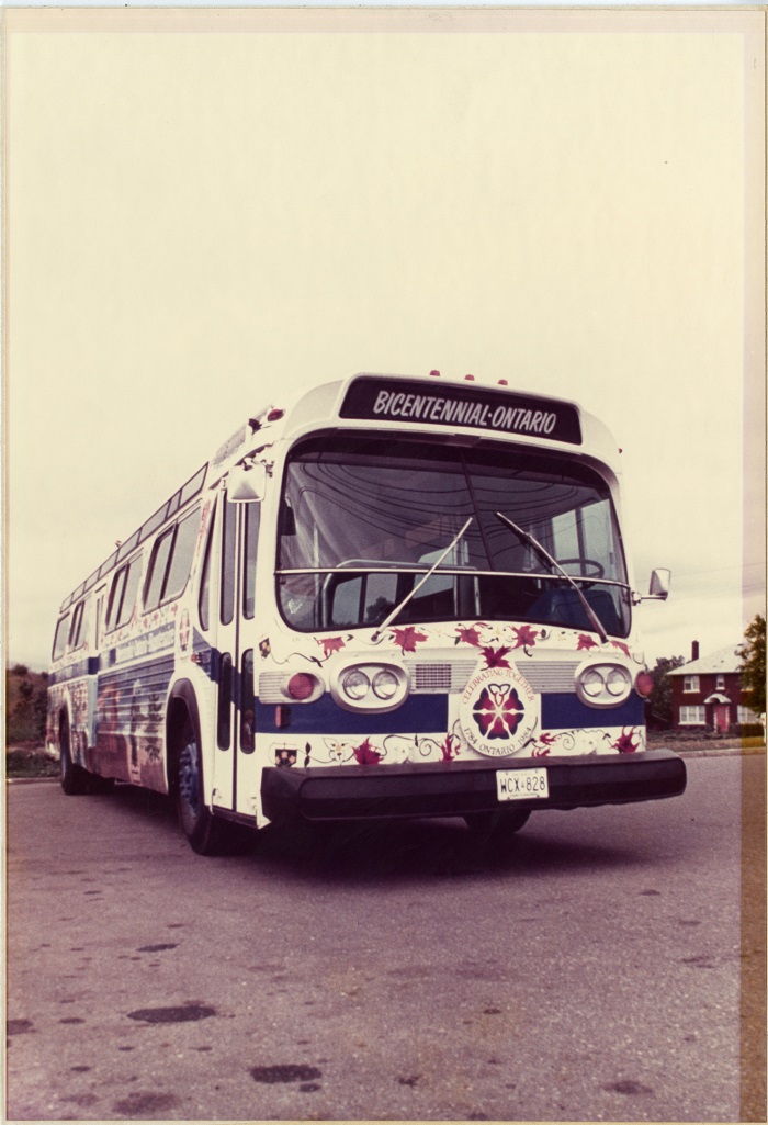 the Bicentennial Bus painted for the celebration