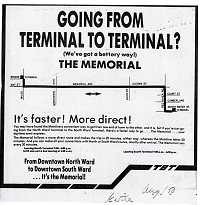 a typed advertisment for those who transfer buses between terminals