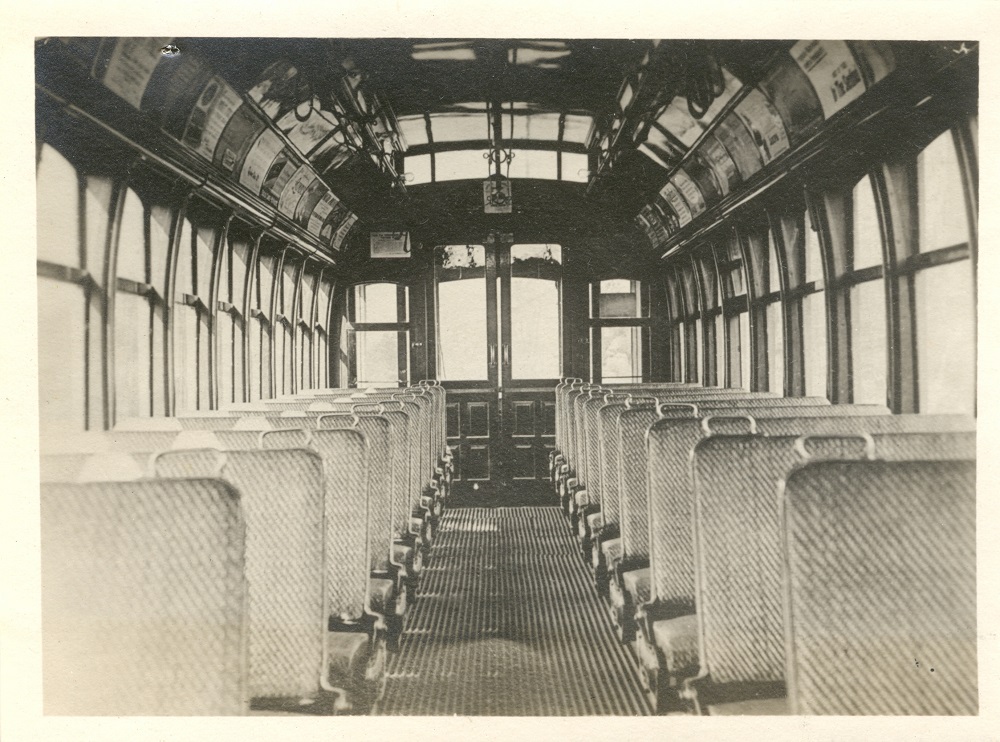 Inside of electric railway car