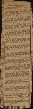 1918 Letter to the Editor "Treatment of Indians"