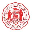 A red circle with a banner depicting a house and beaver flanked by two men
