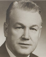 Mayor Gordon Carson sitting for his black and white mayoral photograph
