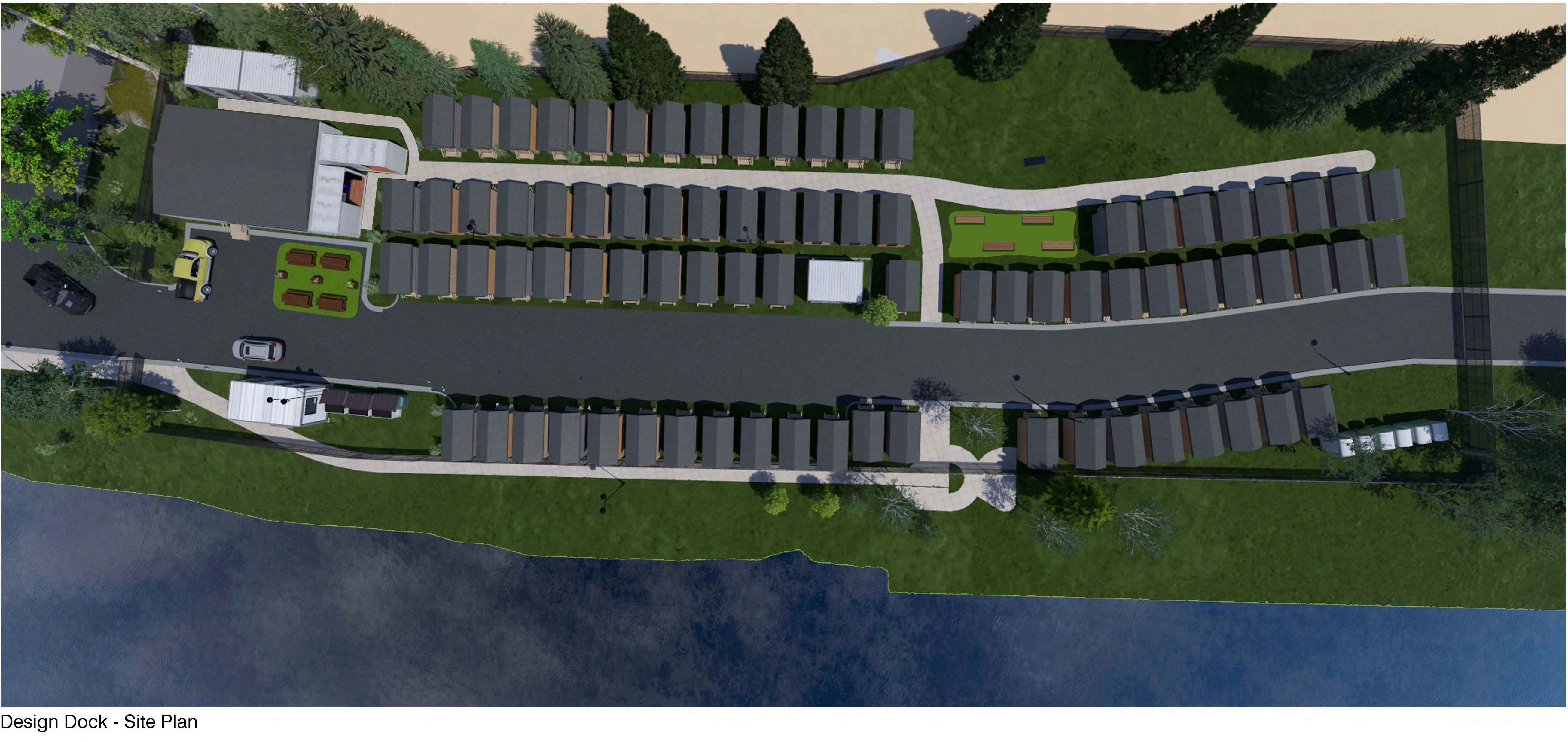 Artist rendering of Temporary Village Kam River Heritage Park