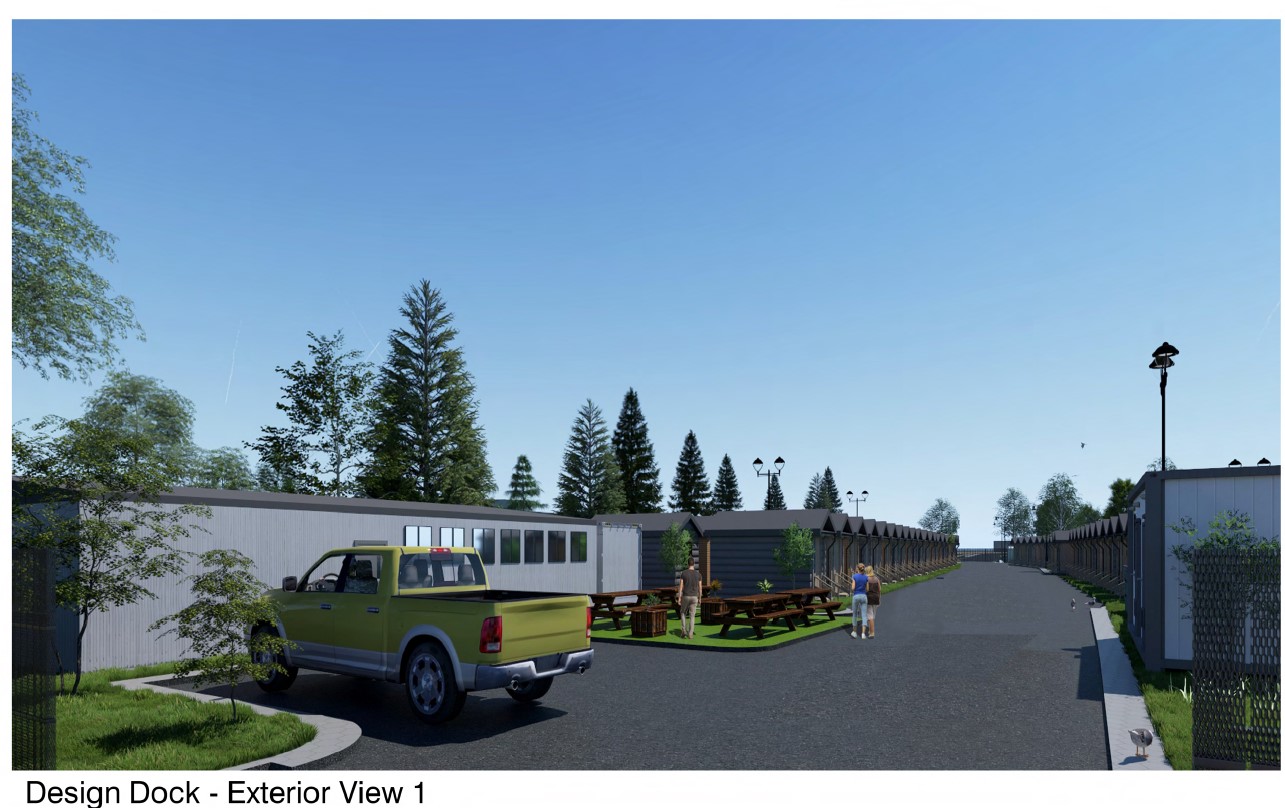 Artist rendering of Temporary Village Kam River Heritage Park