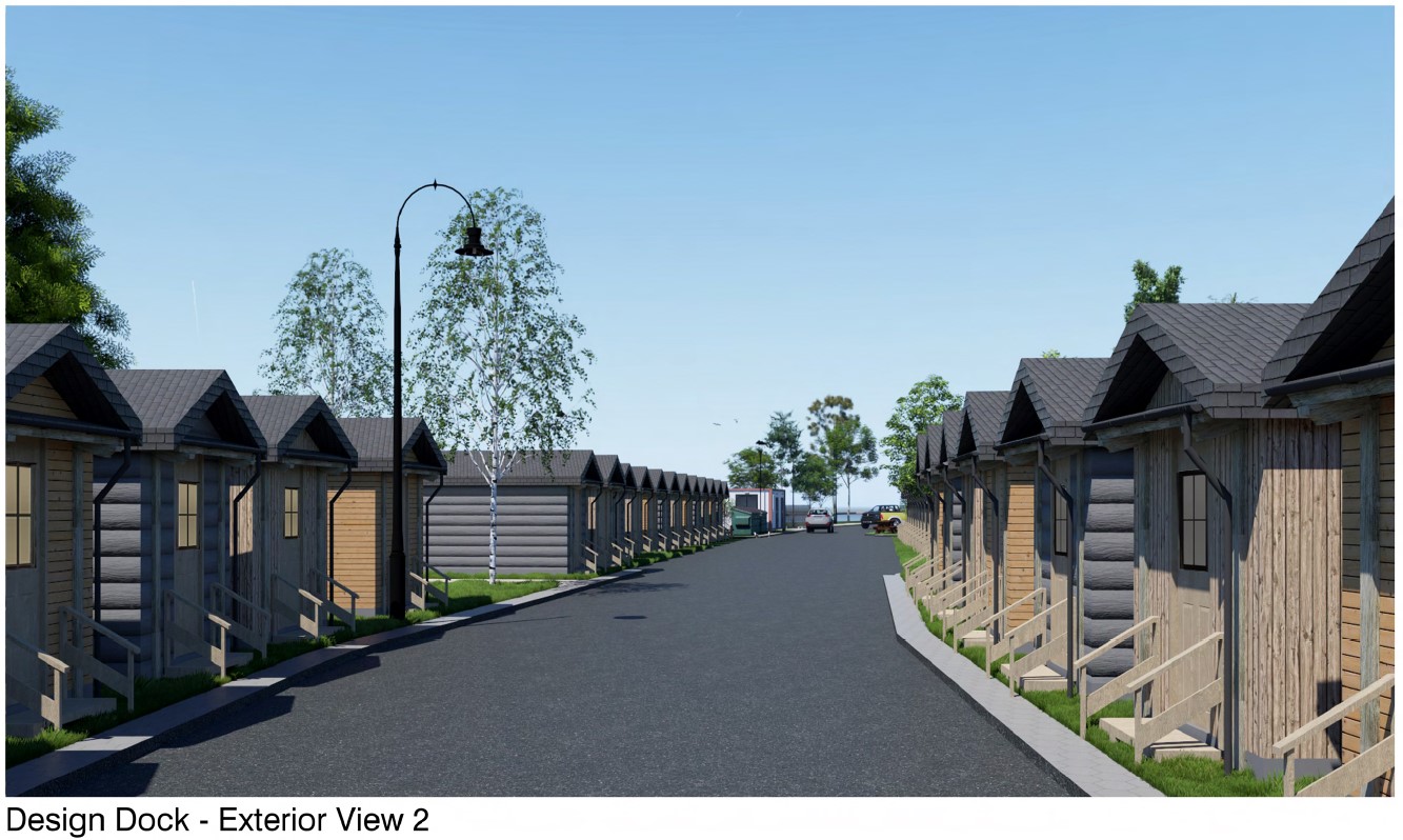 Artist rendering of the Temporary Shelter Village