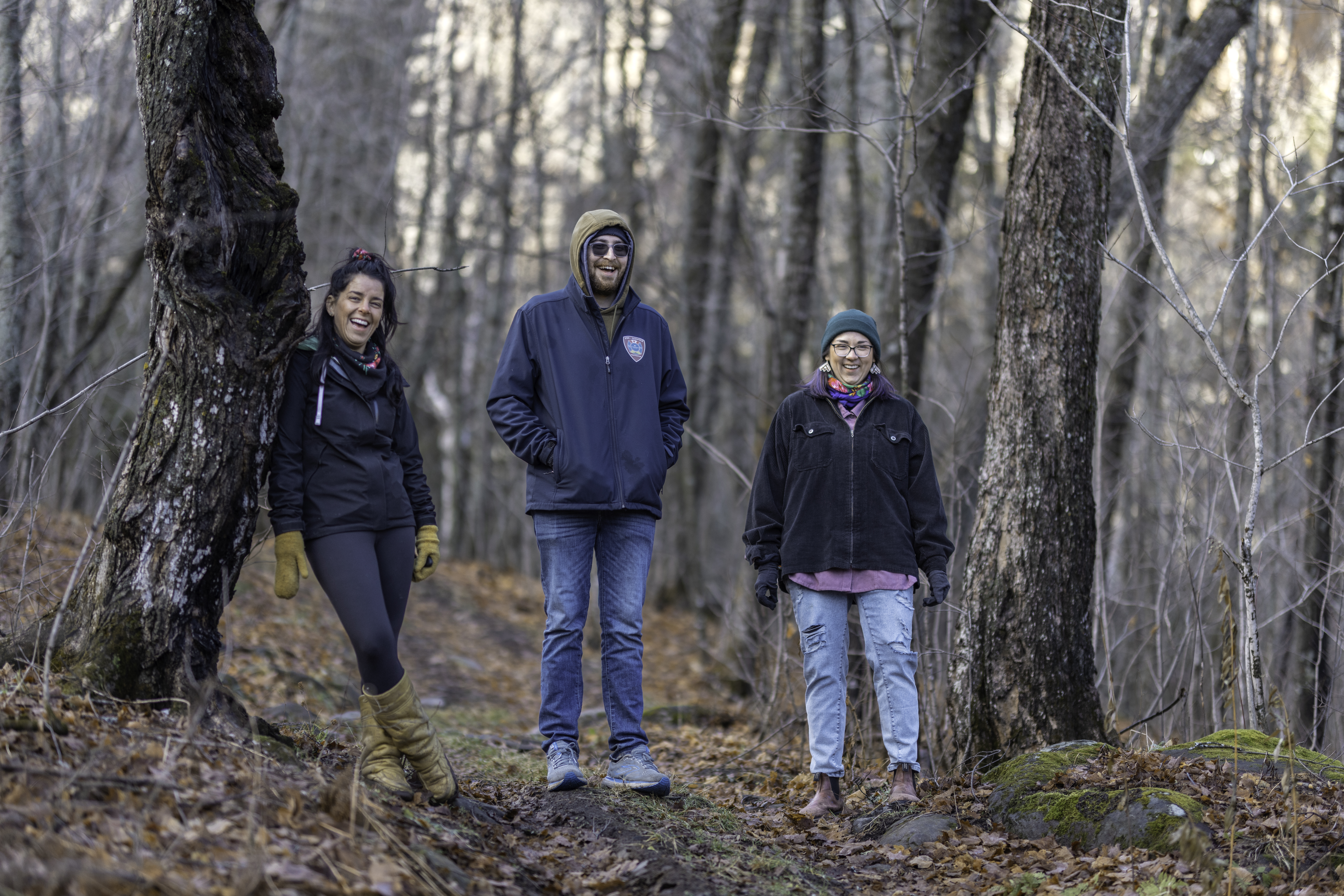 Indigenous Food Circle members standing in forest