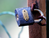 A locked padlock