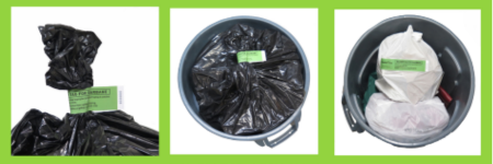 Shows the three step process to use a bag tag