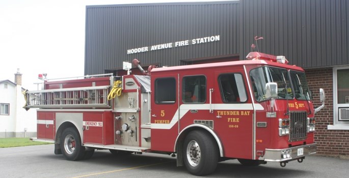 pumper outside station