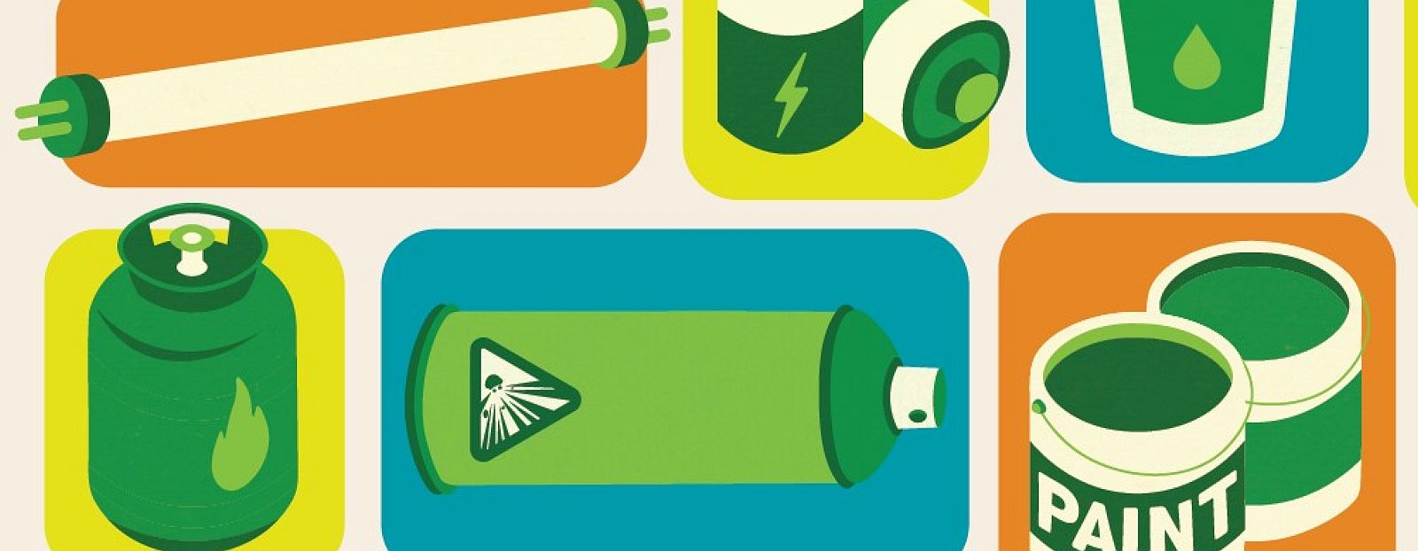 hazardous waste: aerosol cans, paint cans, fluorescent tubes