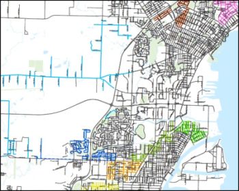 image of garbage carts pilot area map portion