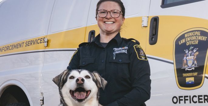 Woman and dog