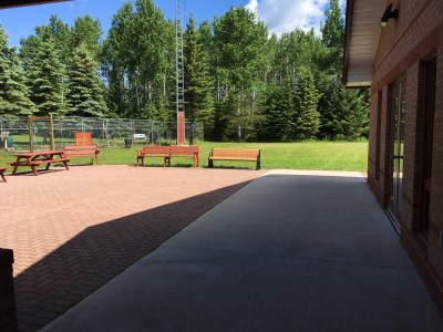 55 Plus Centre open Patio with benches