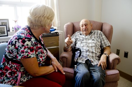 Personal support worker and Resident