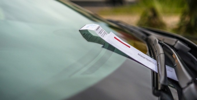 Parking Ticket on windshield
