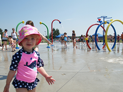 Girl at County Park Splash Pad
