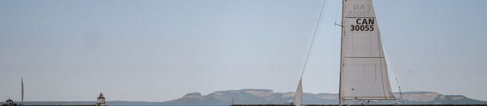 Sailboat in front of the Sleeping Giant