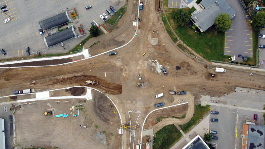 Thunder Bay Roundabout construction
