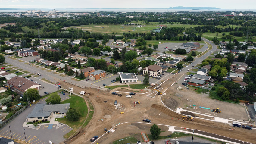 Thunder Bay Roundabout construction