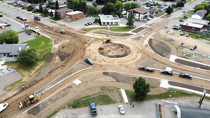 Thunder Bay Edward Street Roundabout Construction