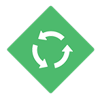 Graphic of roundabout road sign 
