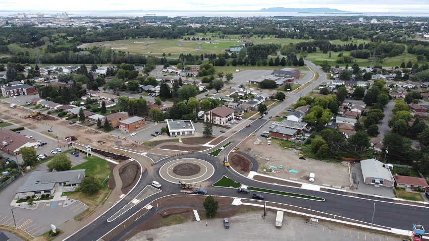 Edward Street Roundabout aerial view August 6 2021