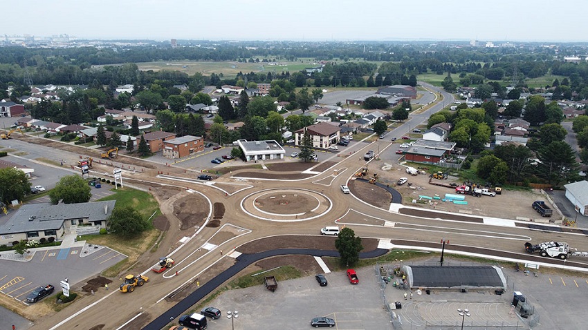 Thunder Bay Edward Street Roundabout Construction