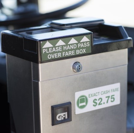 fare box on a bus