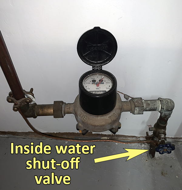 inside water shut-off-valve location