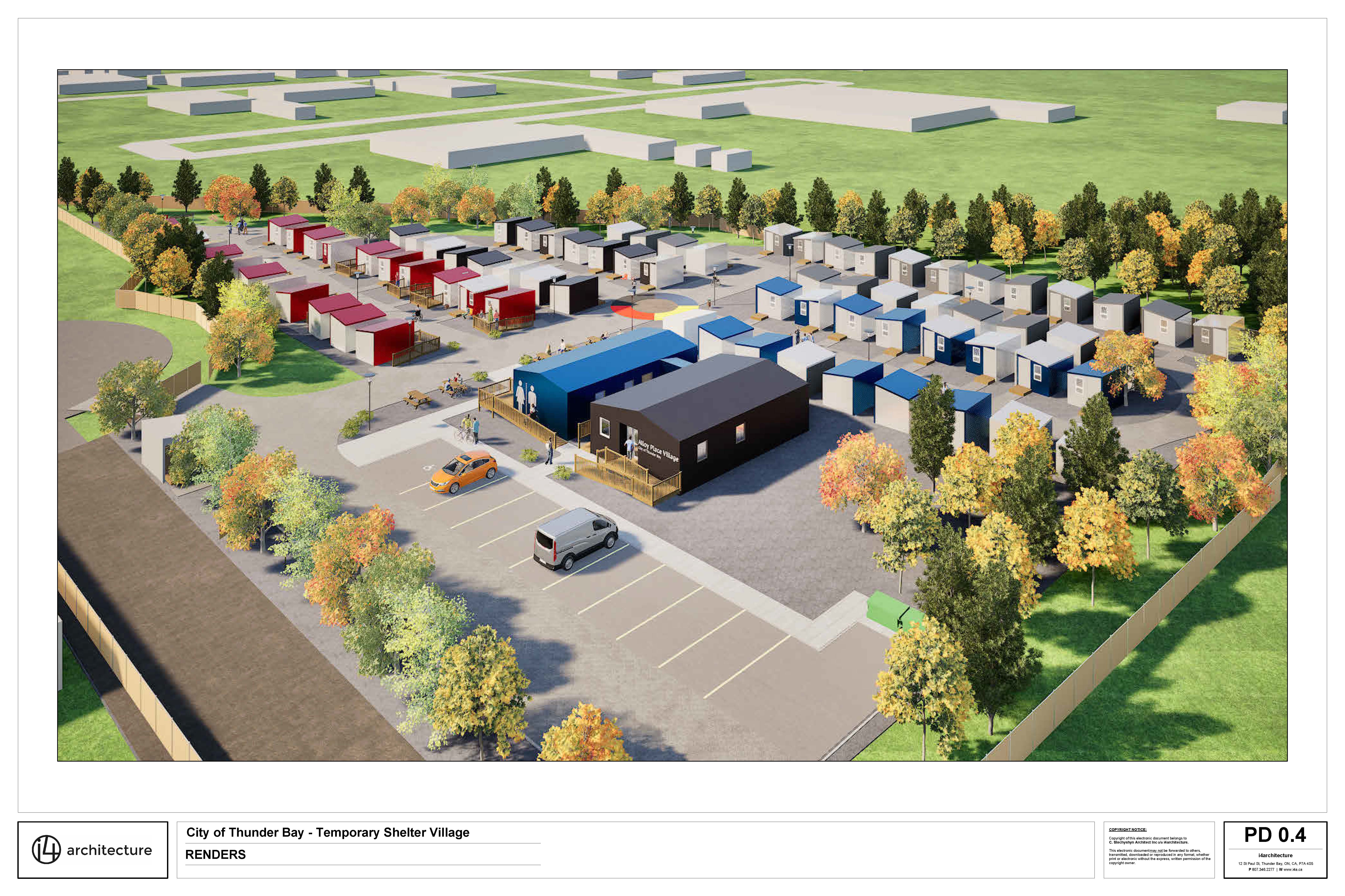 Exterior view of site with units in place