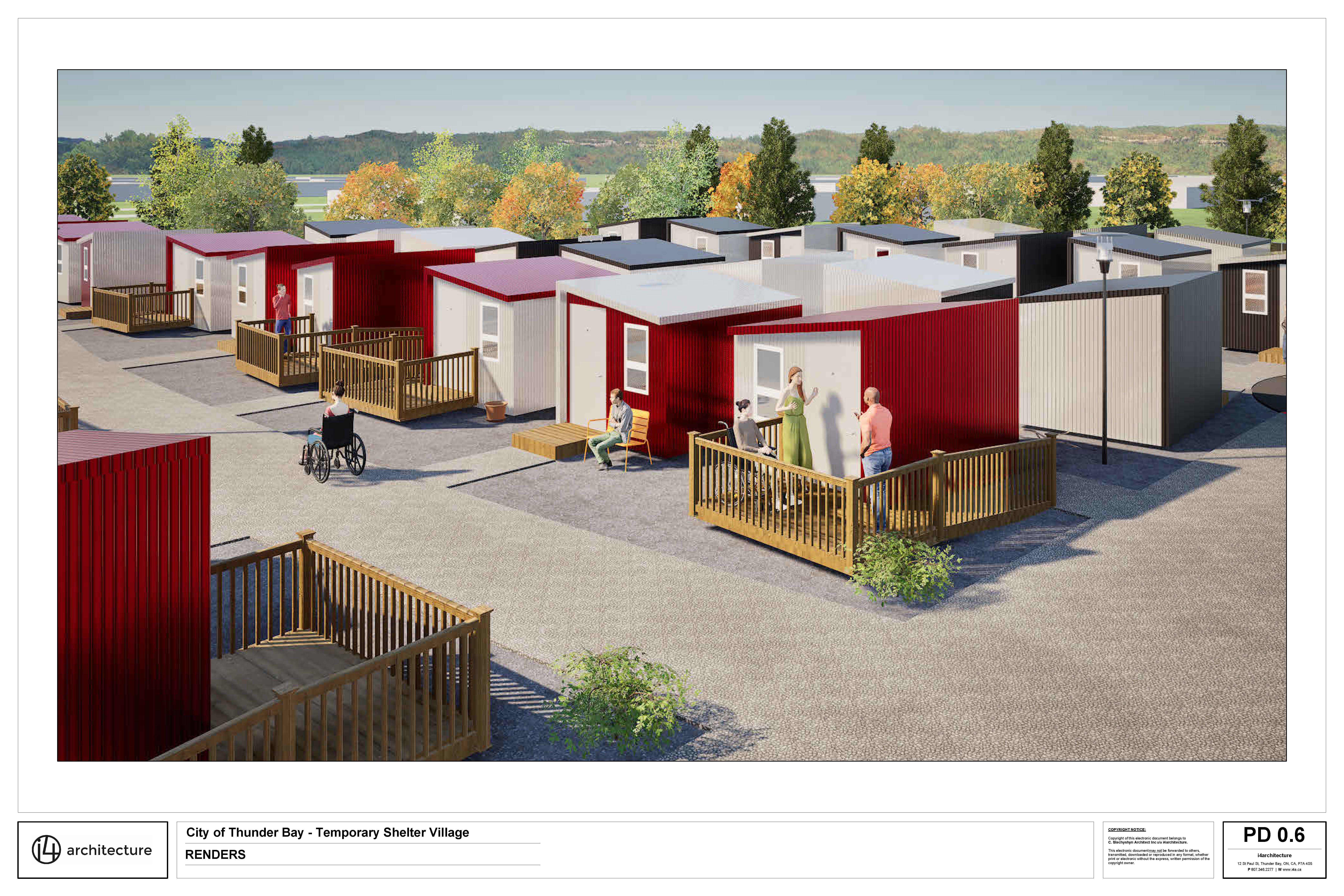 Exterior view of site showing close up of units
