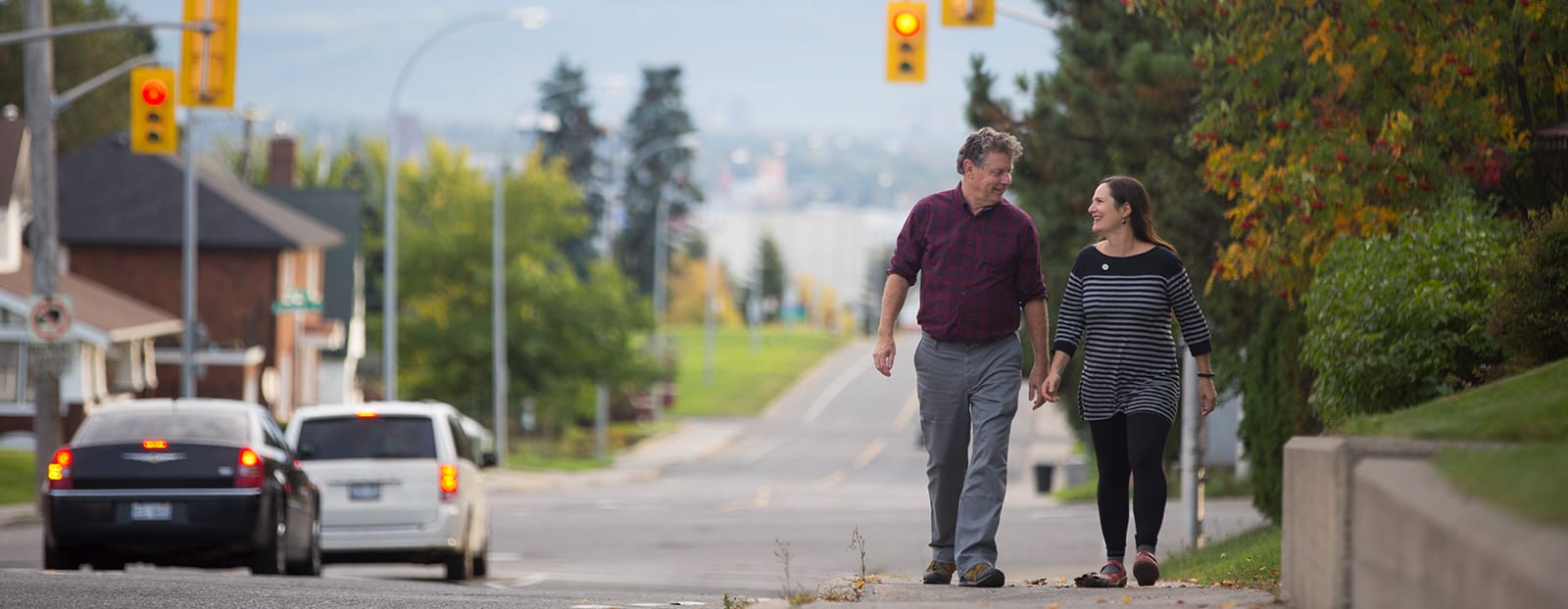 couple walking down the street